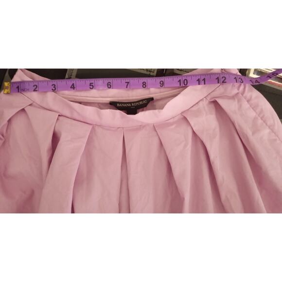 Banana Republic Poplin Pleated Lavender Cropped Tank and Midi Skirt Set SZ 2 - Picture 8 of 10
